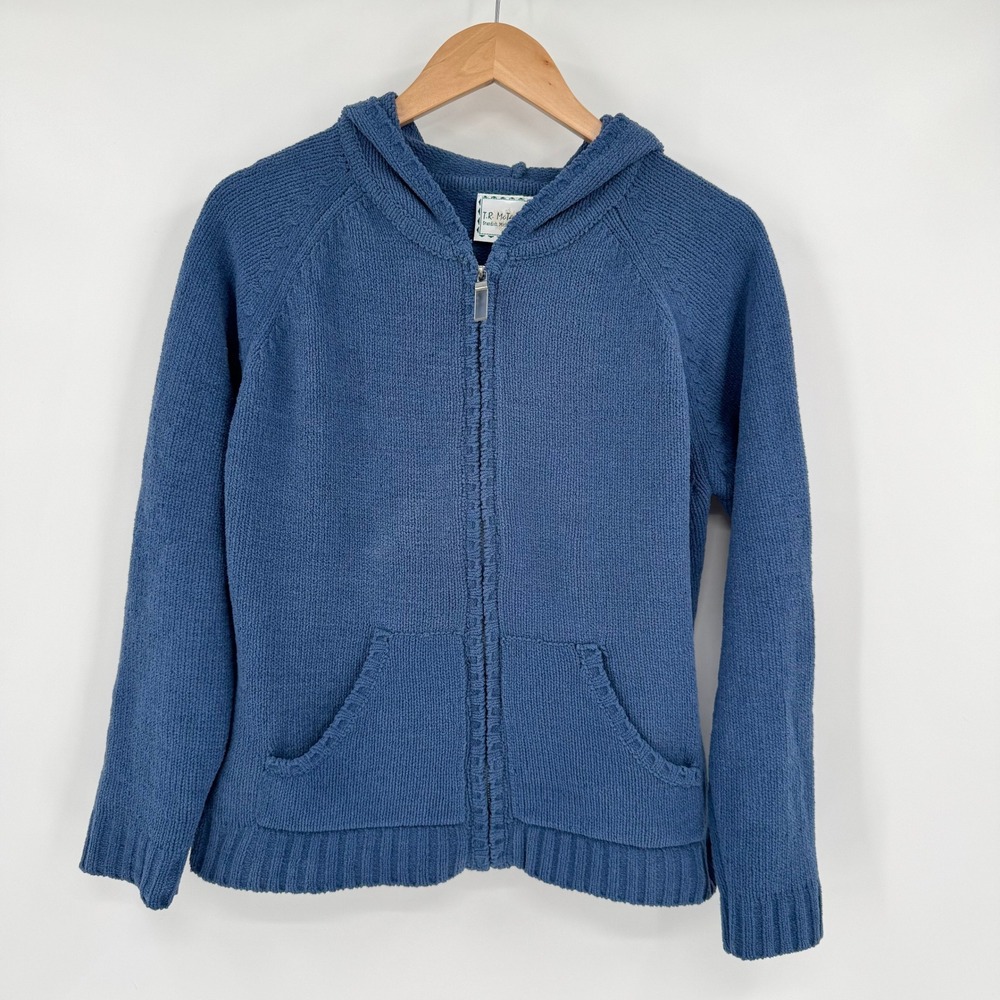 T.R.‎ McTaggart Blue Zip-Up Knit Sweater Jacket Women's L